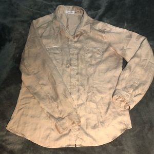 Champagne Calvin Klein button up blouse